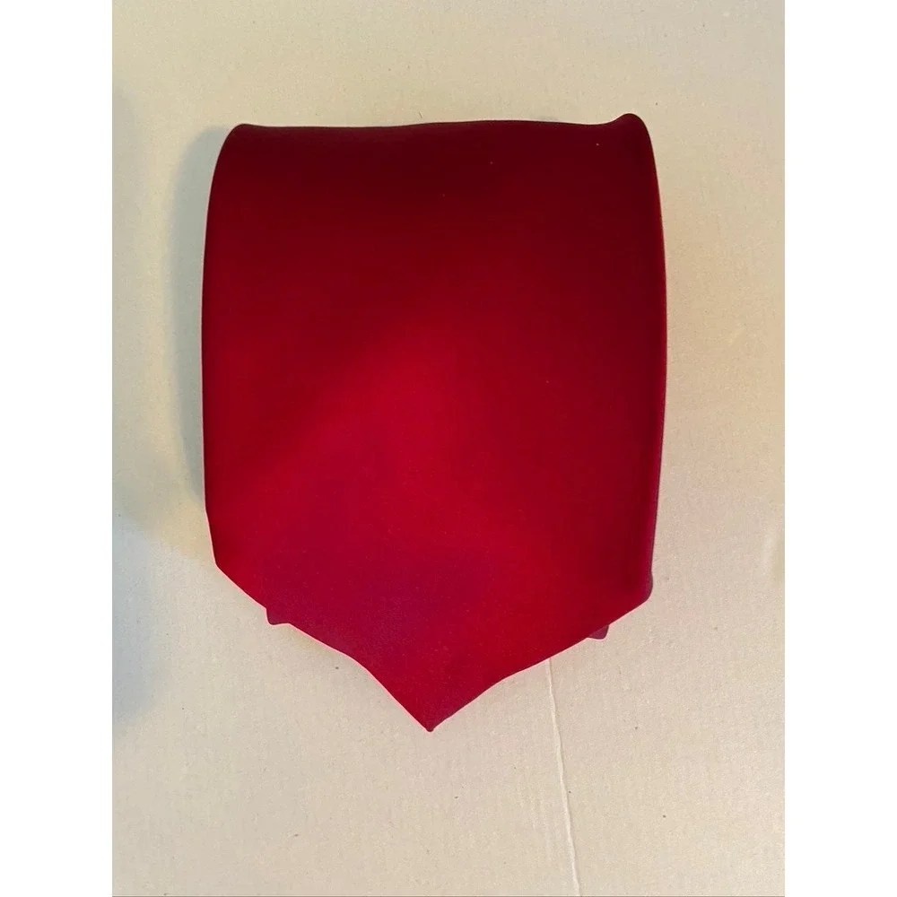 Boston Traders Mens Red Silk Necktie Solid Classic Formal Business Tie